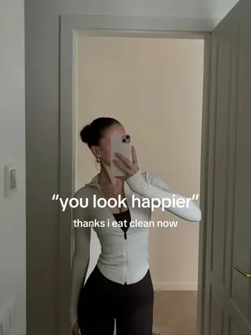 Original slide 1: a mirror selfie with the text you look happier