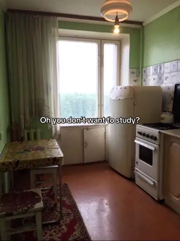 Original slide 3: a bare old kitchen, same question