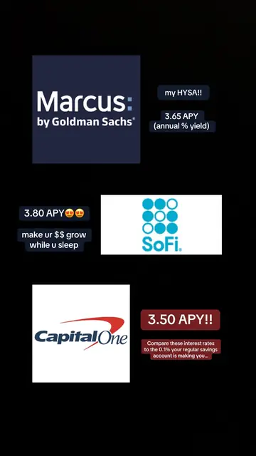 Original slide 7: black canvas with three bank logo tiles and interest rate stickers