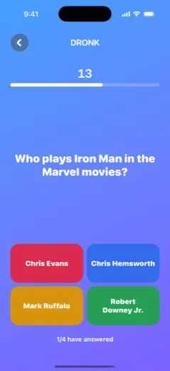 A real screen from the app