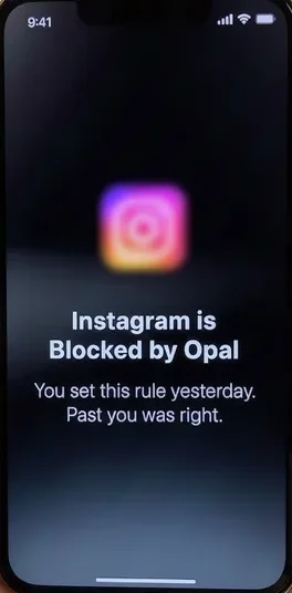 The same blocked-app screen