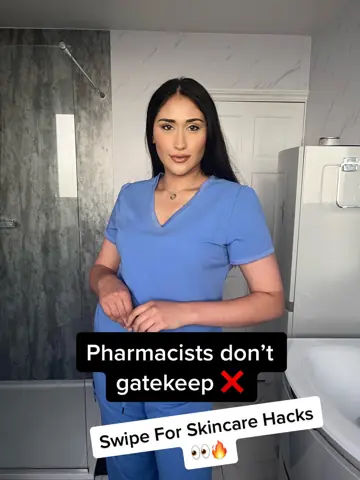 First slide: Pharmacists don't gatekeep ❌ / Swipe For Skincare Hacks 👀🔥