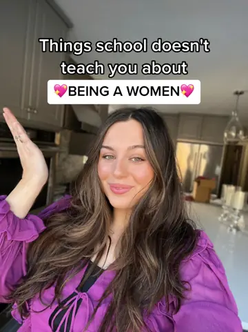 First slide: Things school doesn't teach you about 💖BEING A WOMEN💖