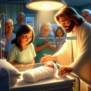 First slide: "welcome to the world little one!"