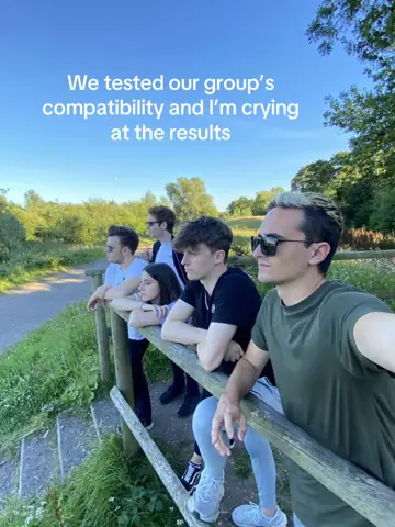 First slide: We tested our group's compatibility and I'm crying at the results