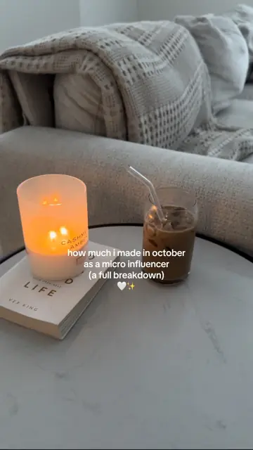 First slide: how much i made in october as a micro influencer (a full breakdown) 🤍✨