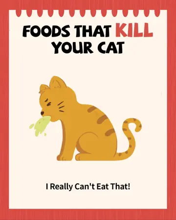 First slide: FOODS THAT KILL YOUR CAT / I Really Can't Eat That!