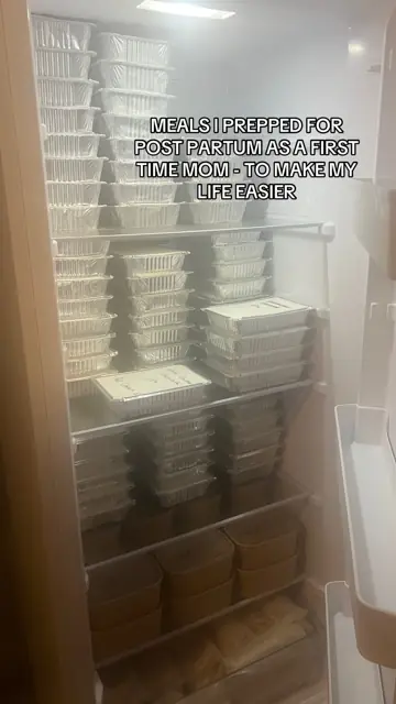 First slide: MEALS I PREPPED FOR POST PARTUM AS A FIRST TIME MOM - TO MAKE MY LIFE EASIER