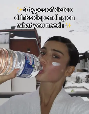First slide: ✨4 types of detox drinks depending on what you need: ✨
