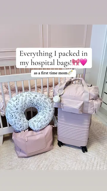 First slide: Everything I packed in my hospital bags!🎀💗 / as a first time mom🍼