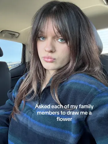 First slide: Asked each of my family members to draw me a flower