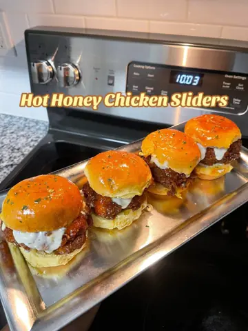 First slide: Hot Honey Chicken Sliders