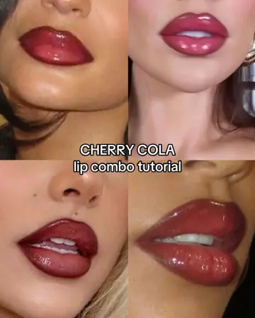 First slide: CHERRY COLA lip combo tutorial
