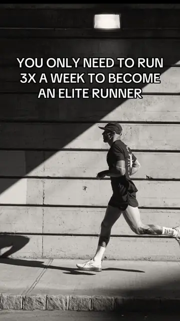 First slide: YOU ONLY NEED TO RUN 3X A WEEK TO BECOME AN ELITE RUNNER
