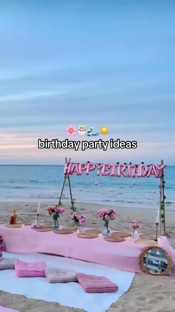 First slide: 🌸🎂🌊☀️ birthday party ideas