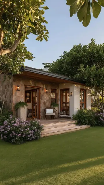 First slide: Dream home tour: textless room-by-room walkthrough of one cohesive house, exterior to pool