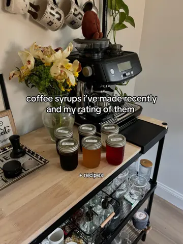 First slide: coffee syrups i've made recently and my rating of them + recipes