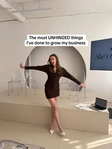 First slide: The most UNHINGED things I've done to grow my business