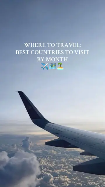 First slide: WHERE TO TRAVEL: BEST COUNTRIES TO VISIT BY MONTH ✈️🗺️🏝️