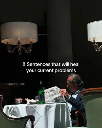 First slide: 8 Sentences that will heal your current problems