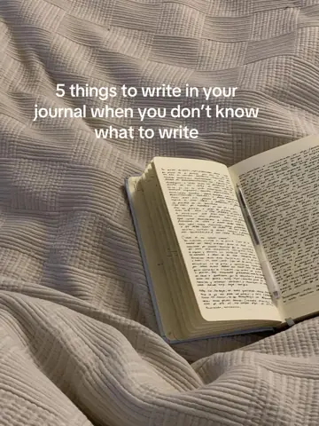First slide: 5 things to write in your / journal when you don't know / what to write