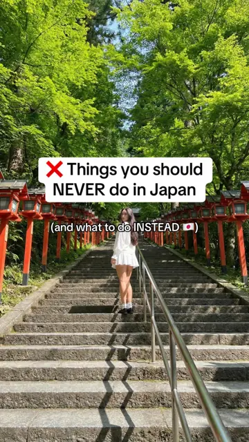 First slide: ❌ Things you should NEVER do in Japan (and what to do INSTEAD 🇯🇵)