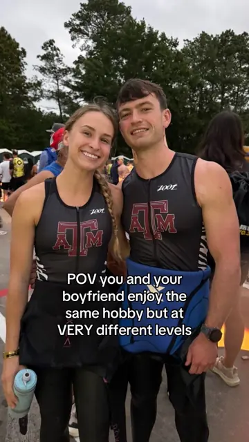 First slide: POV you and your boyfriend enjoy the same hobby but at VERY different levels