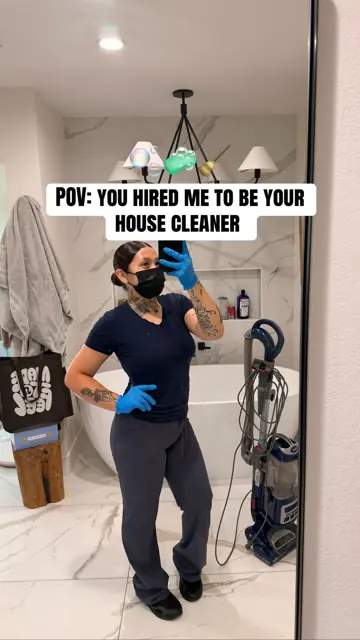 First slide: POV: YOU HIRED ME TO BE YOUR HOUSE CLEANER