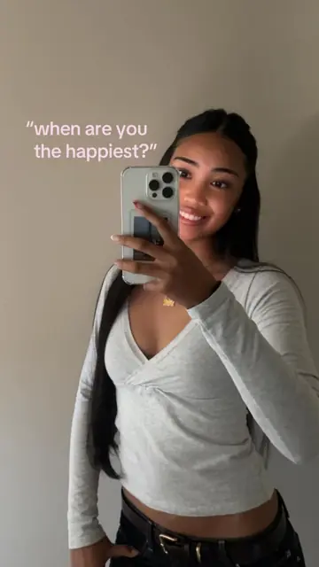 First slide: "when are you the happiest?"