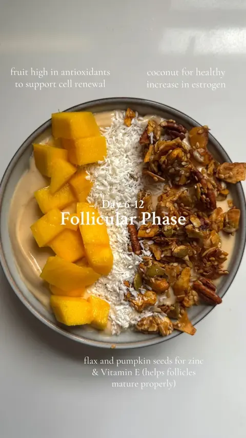 Original slide 3: follicular phase plate with mango and coconut